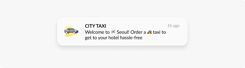 City Taxi geo-based push notification example