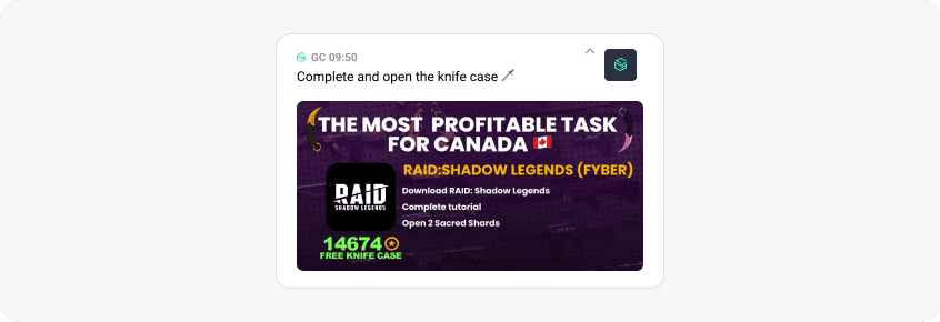 Raid geo-based push notification example