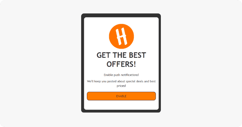 In-app message example Pushwoosh HungryNaki