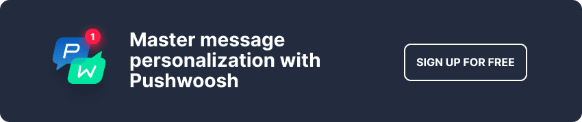 Pushwoosh signup banner