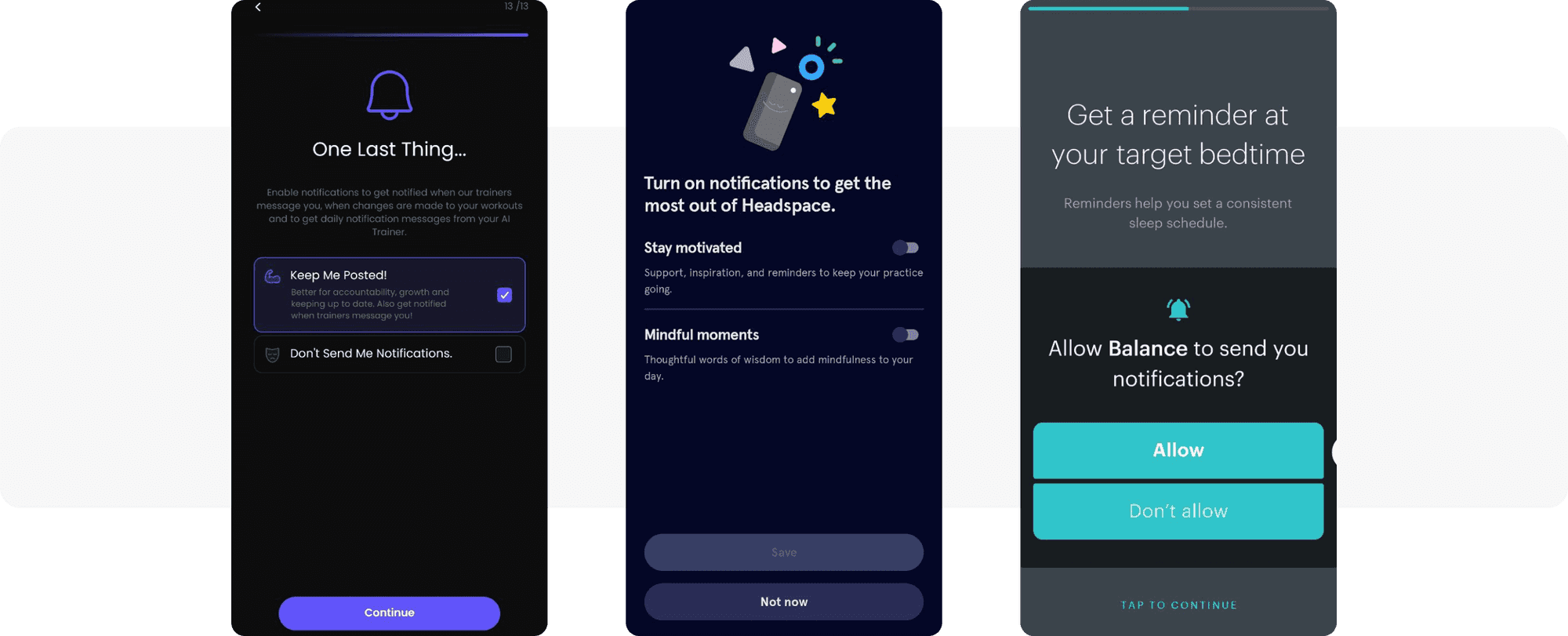 Opt-in permission request examples
