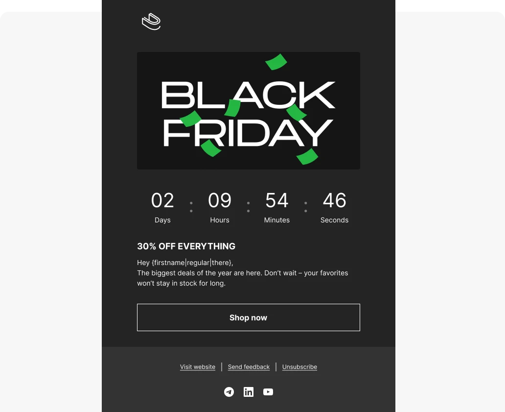 ready-made free black friday email template