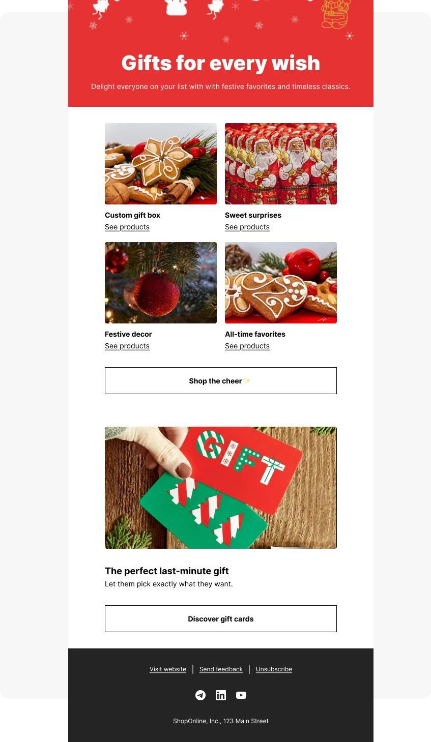 Holiday promo email template free