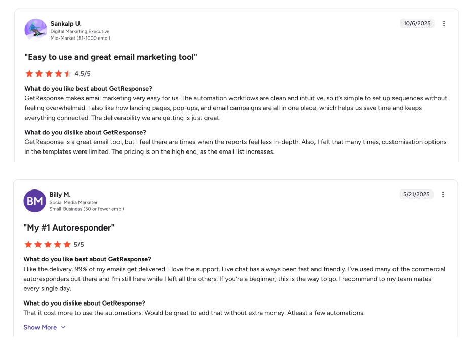 Getresponse email automation software