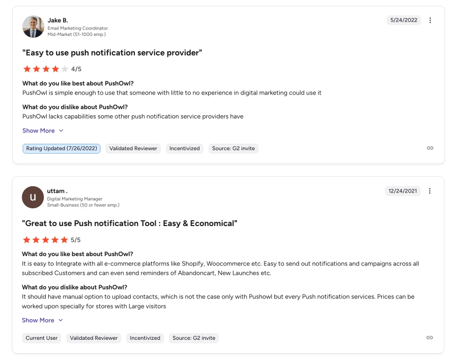 PushOwl customer engagement tool review